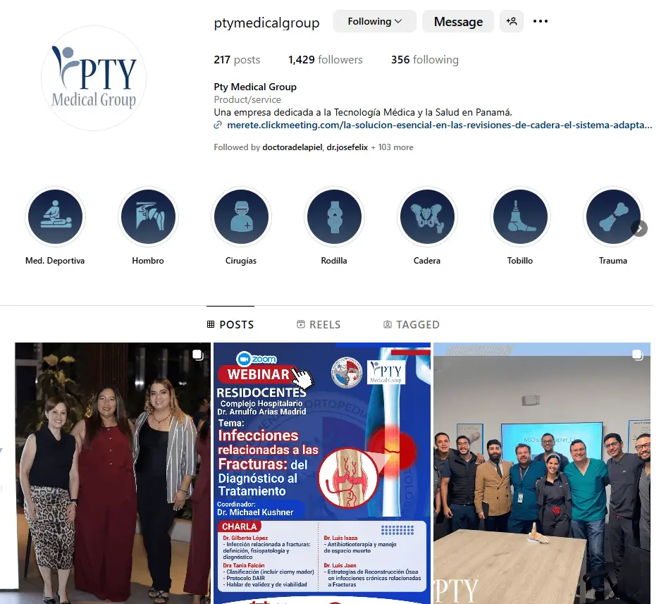 PTY Medical Group en Instagram